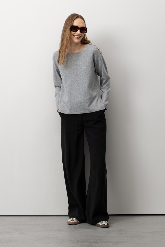 Sweater with Metallic Buttons Sweater with Metallic Buttons