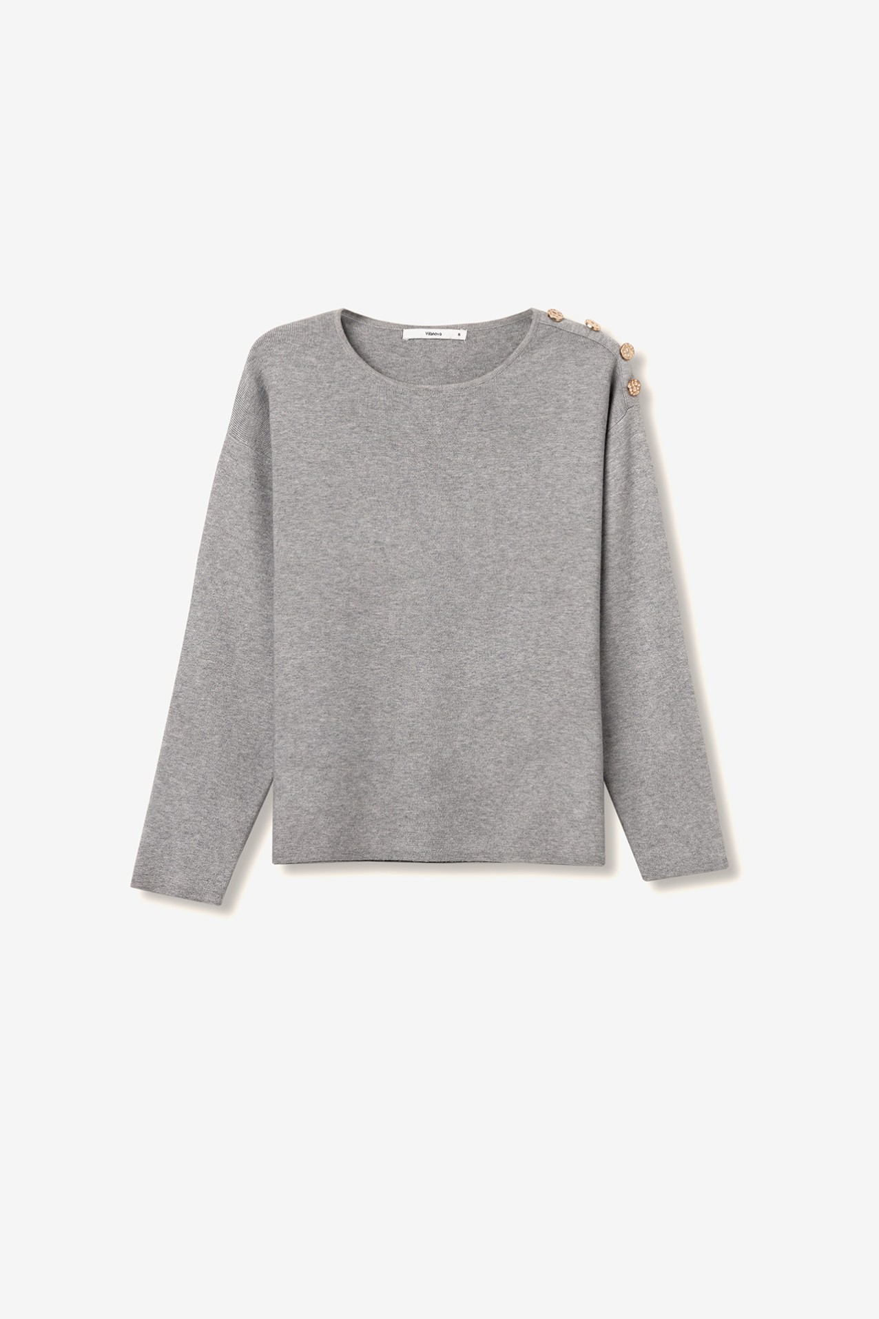 Sweater with Metallic Buttons