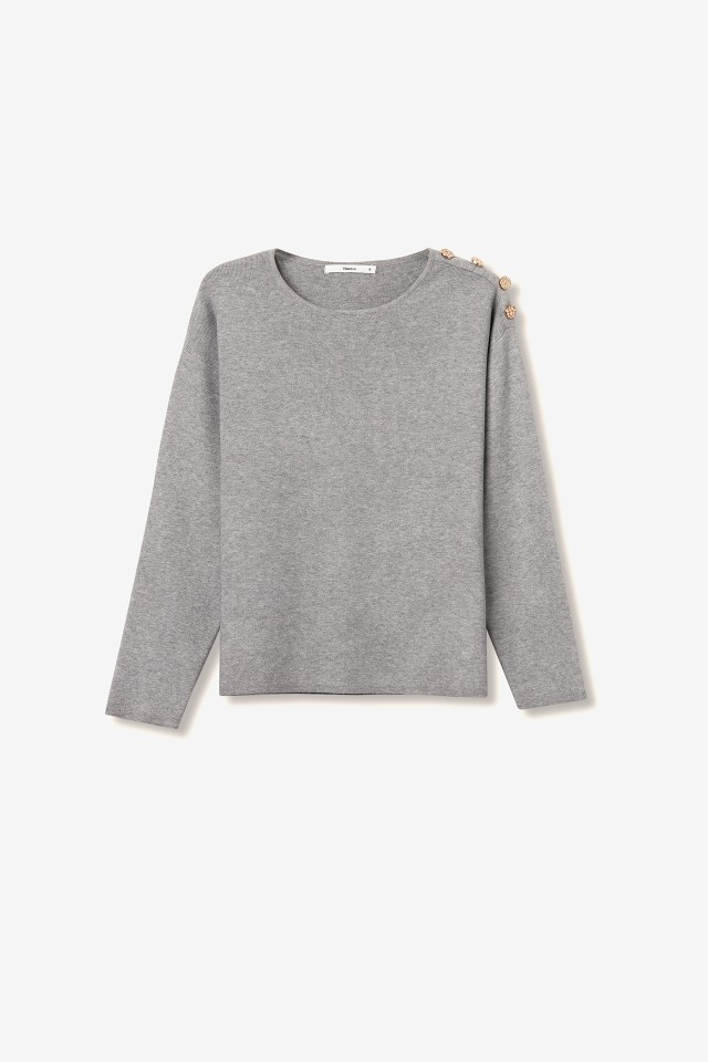 Sweater with Metallic Buttons Sweater with Metallic Buttons