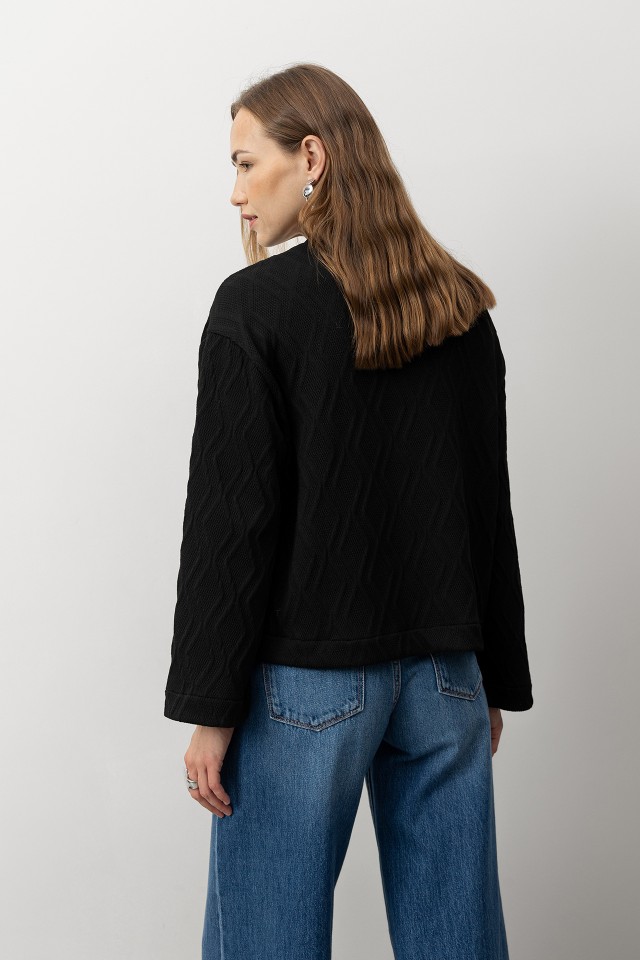 Black Textured Long Sleeve Tee Black Textured Long Sleeve Tee