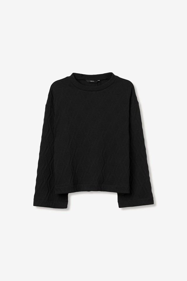 Black Textured Long Sleeve Tee Black Textured Long Sleeve Tee