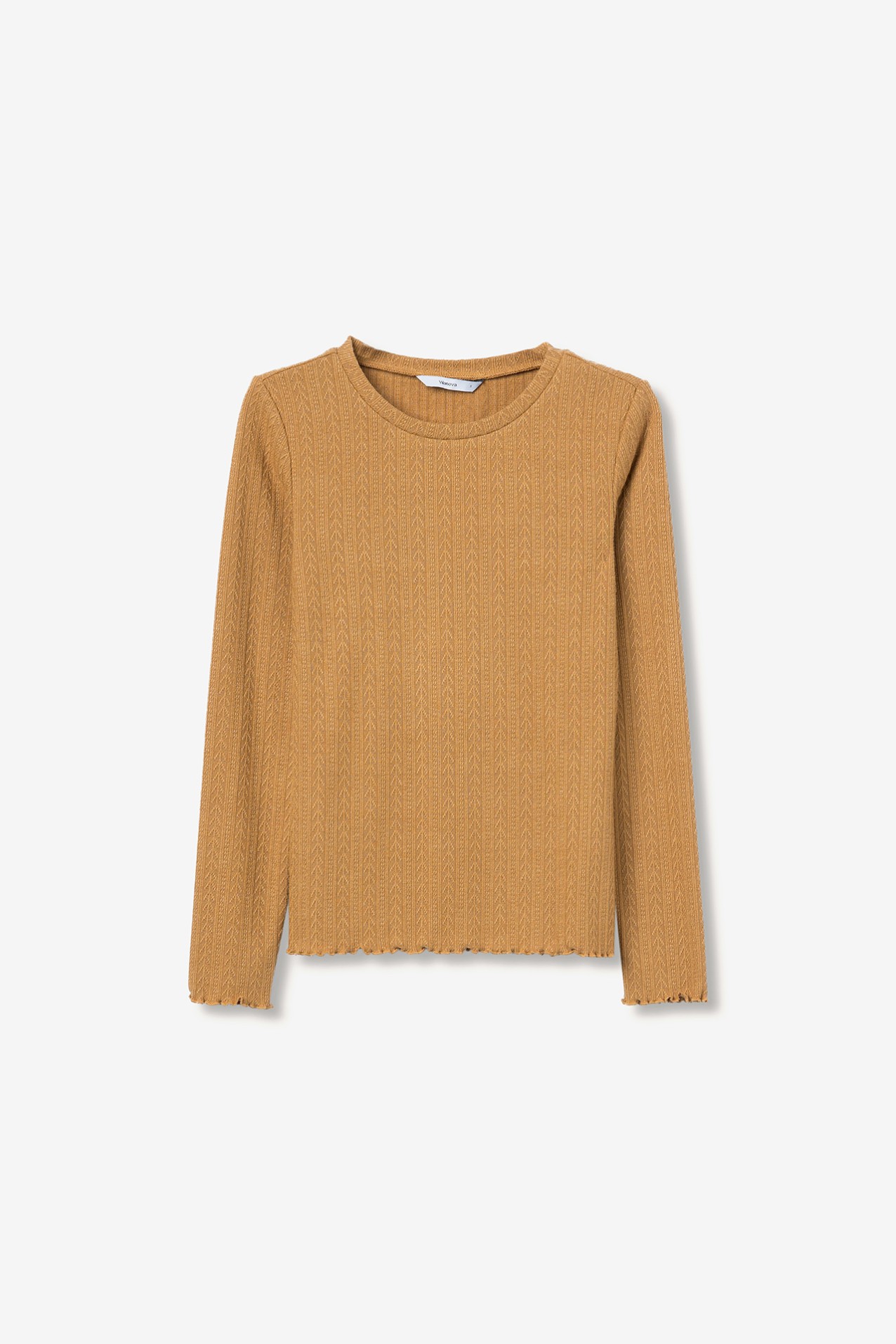 Knit T-shirt with Wavy Hem