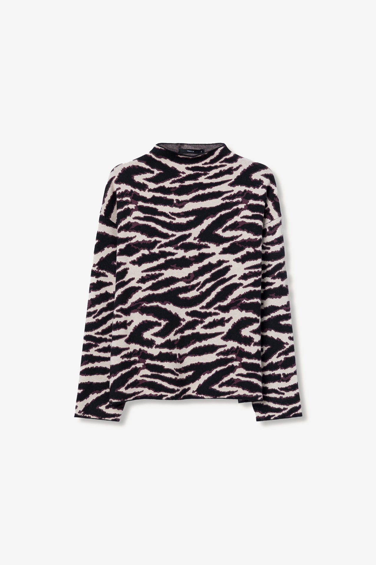 Relaxed Fit Zebra Print Sweater