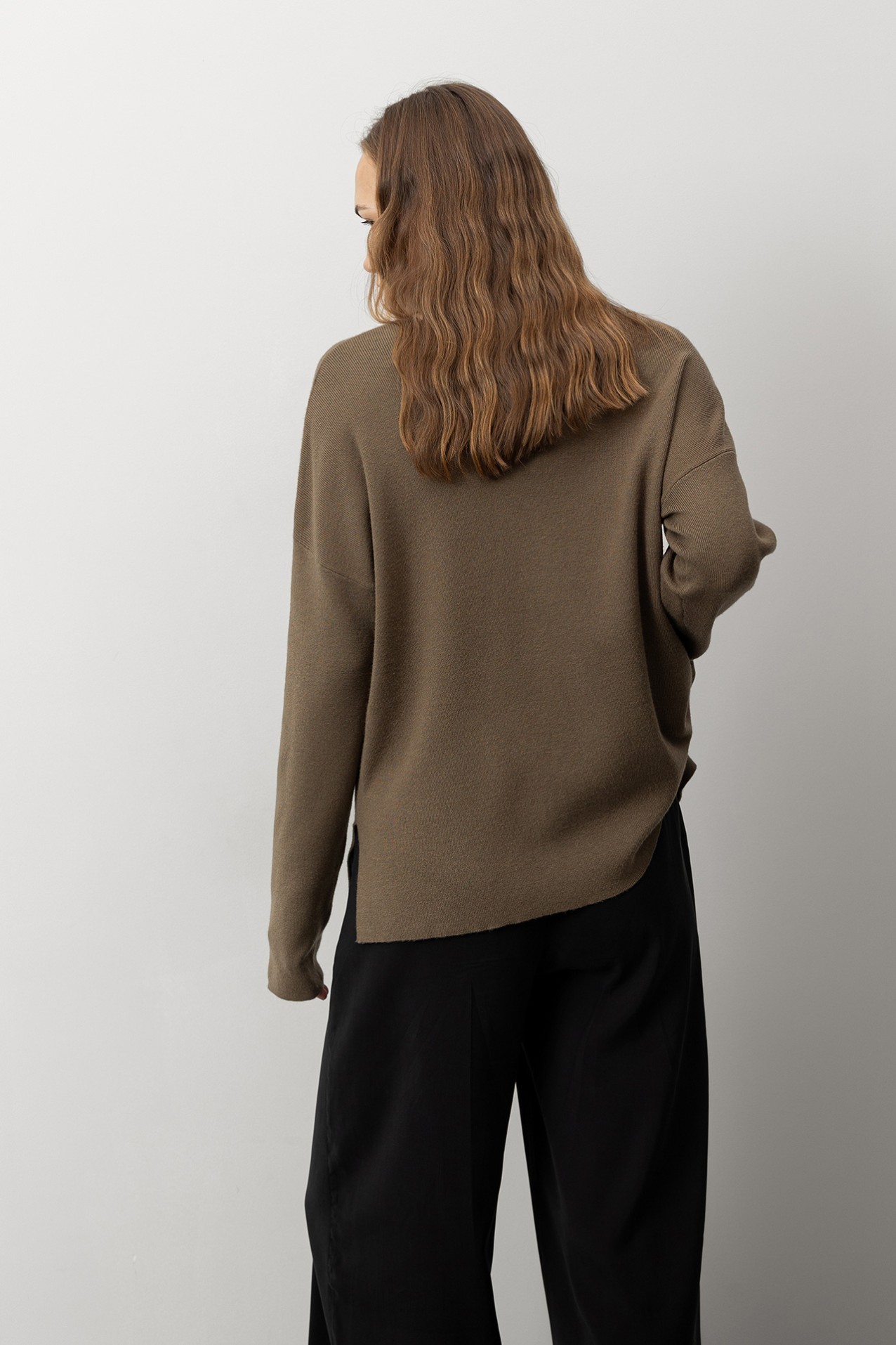 Relaxed Fit V-Neck Sweater