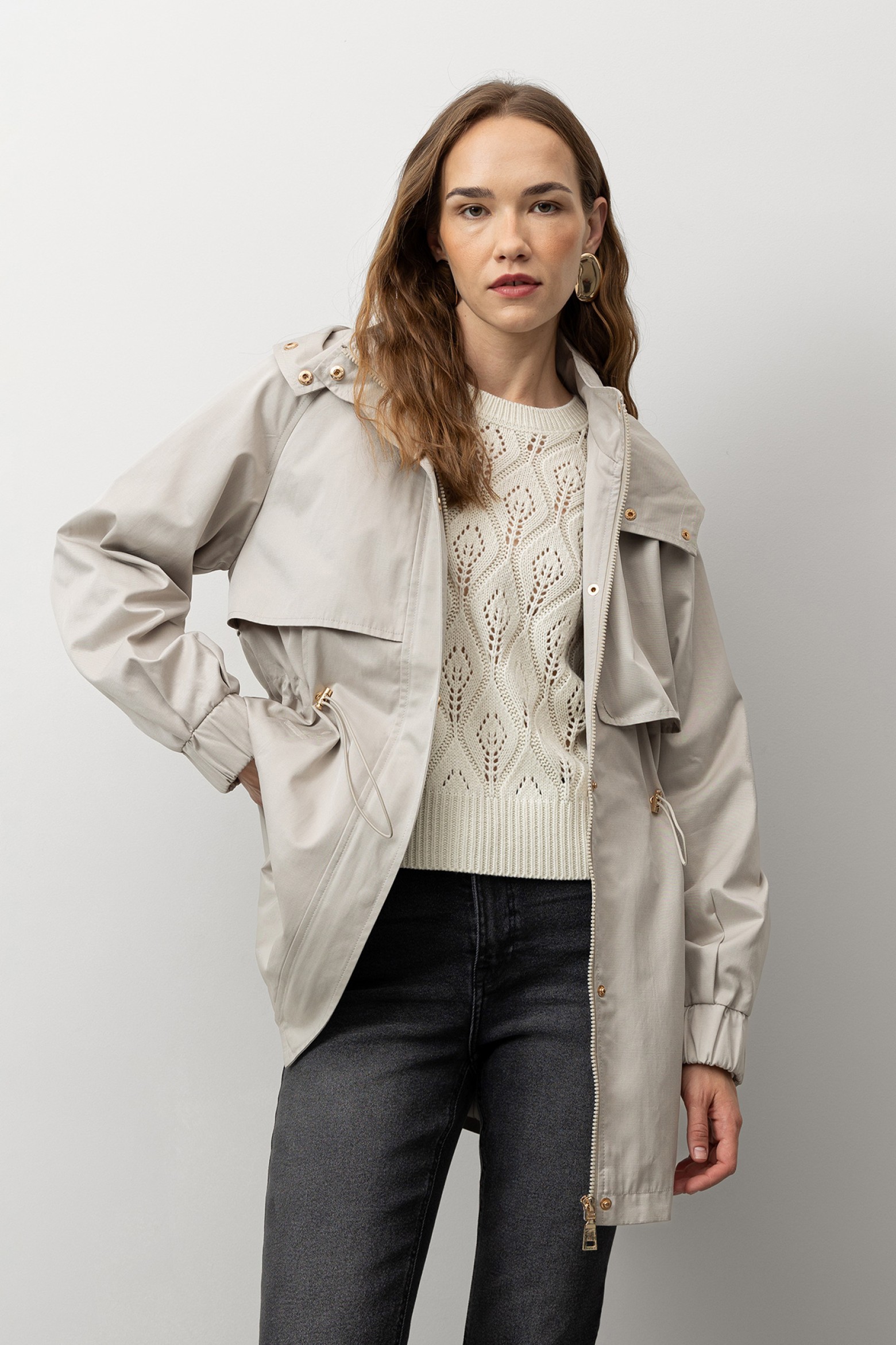 Relaxed Jacket with Removable Hood