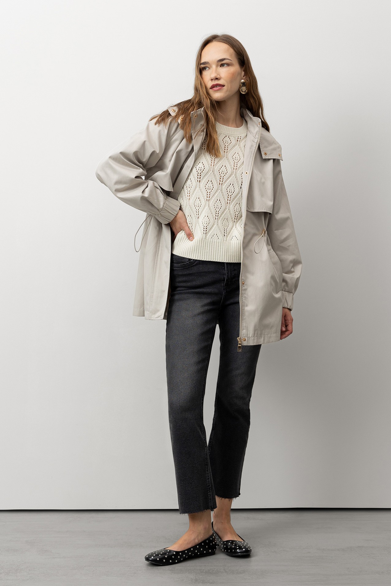 Relaxed Jacket with Removable Hood