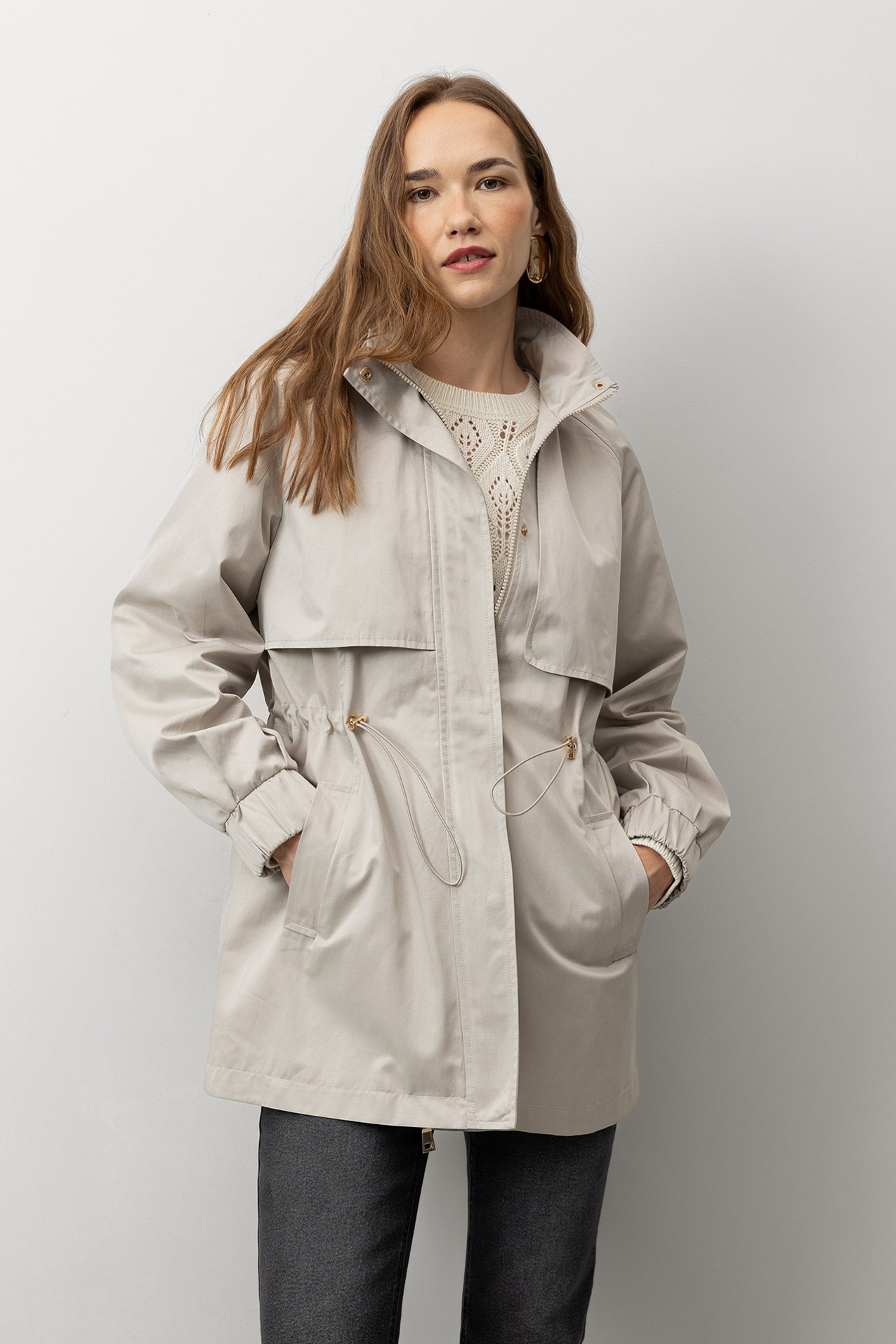 Relaxed Jacket with Removable Hood
