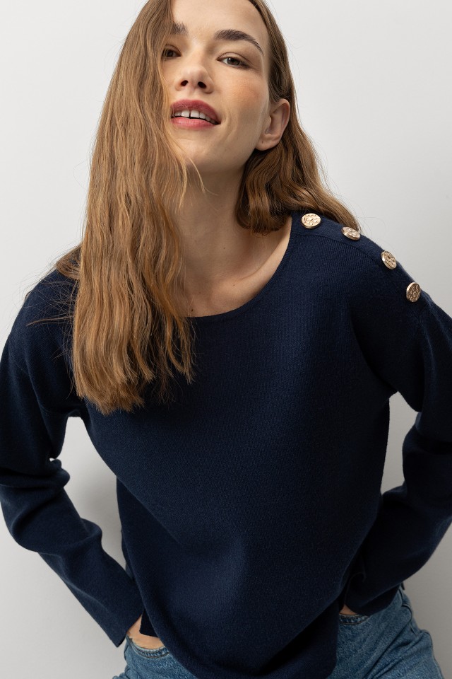 Camisola com Botes Metlicos