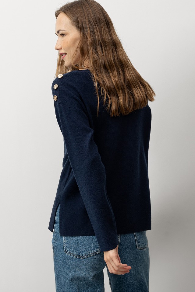 Camisola com Botões Metálicos Camisola com Botões Metálicos