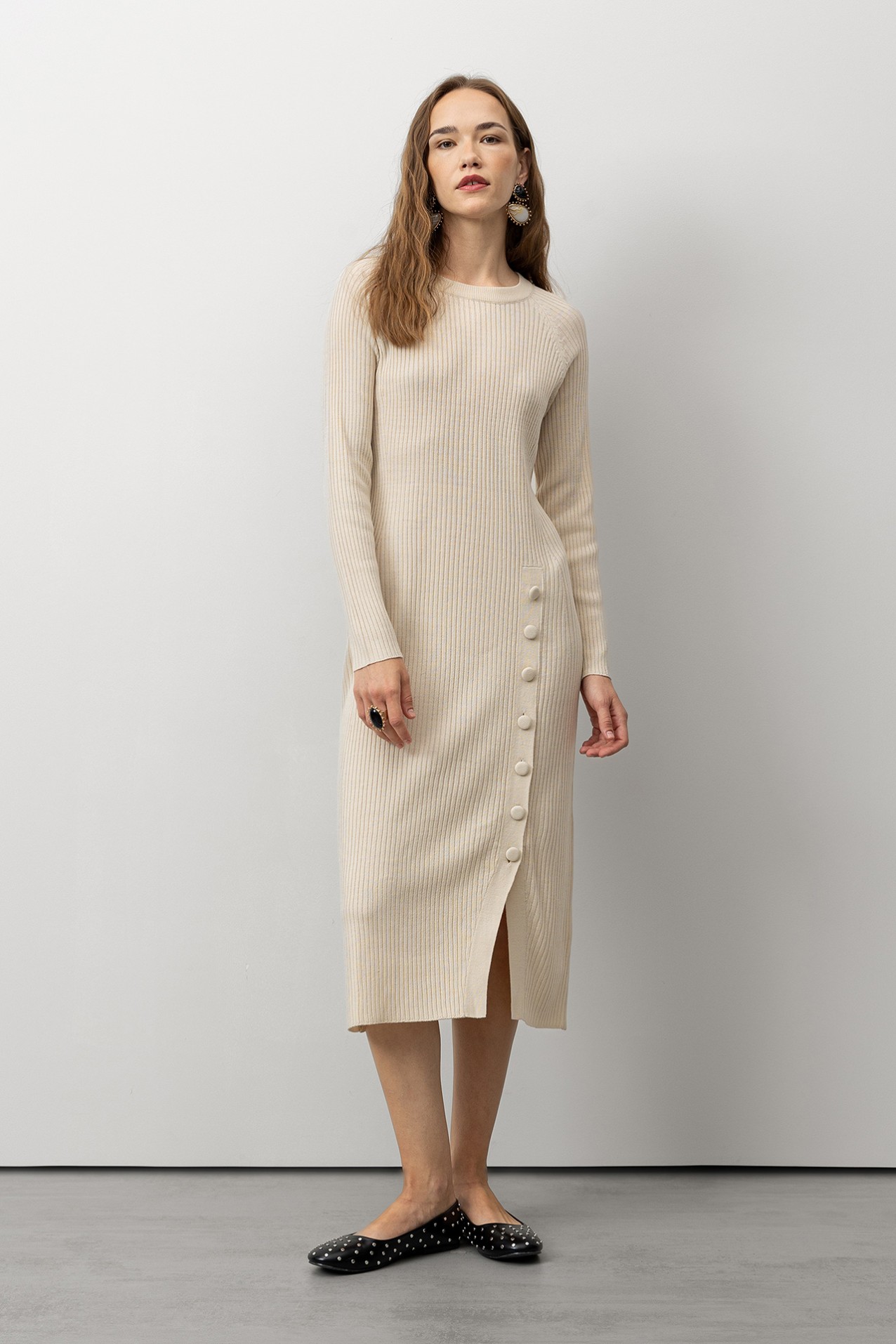 Slim Fit Dress with Slit