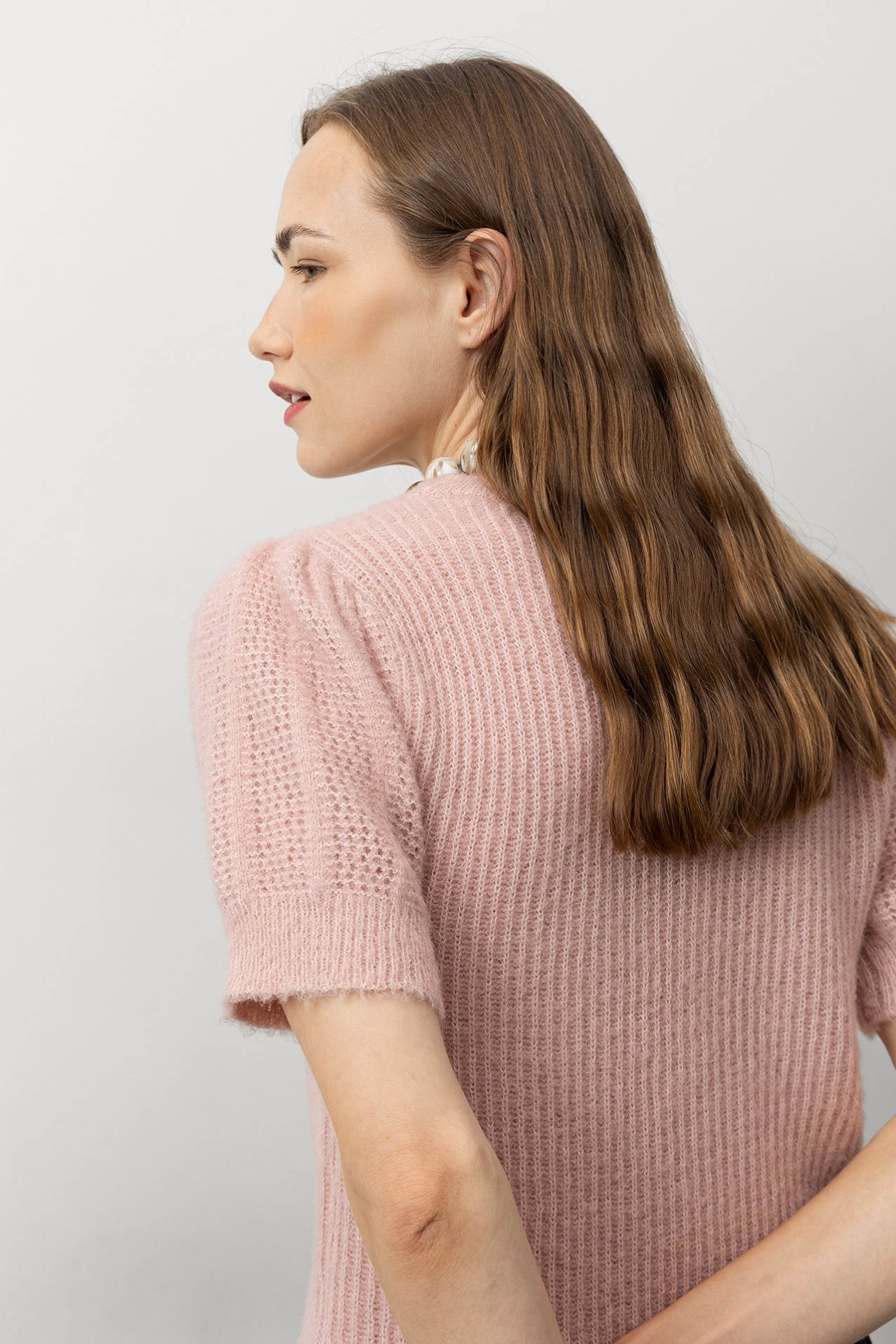 Brushed Sweater with Balloon Sleeves