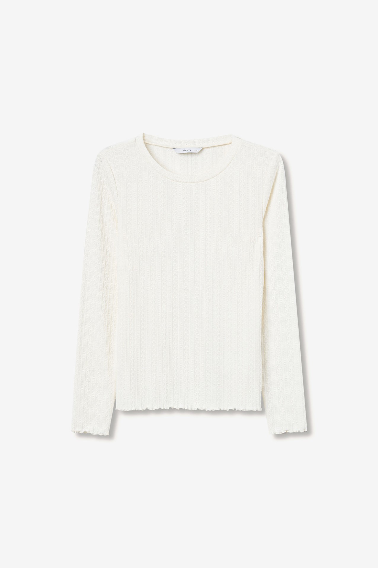 Knit T-shirt with Wavy Hem