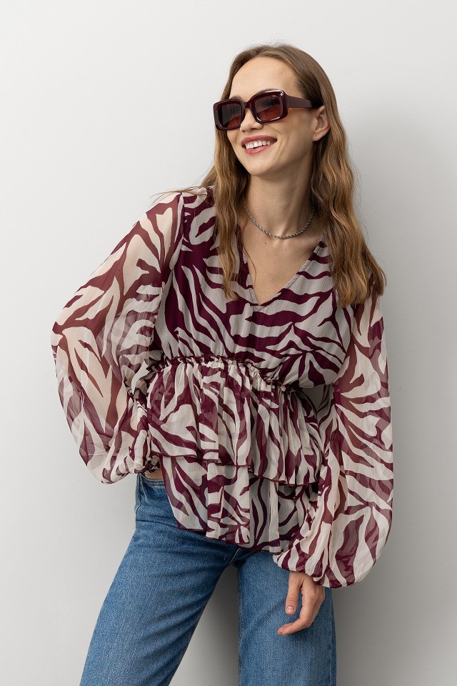 Blusa Fluda com Folhos