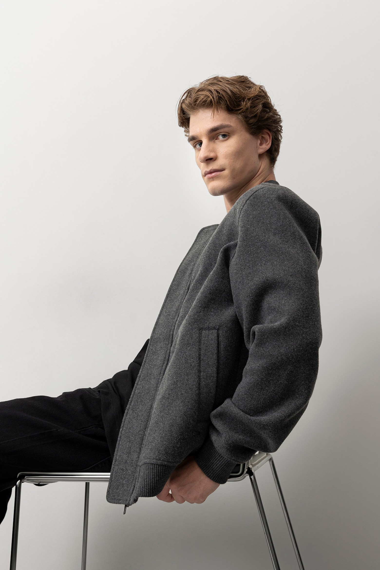 Wool-Effect Bomber Jacket