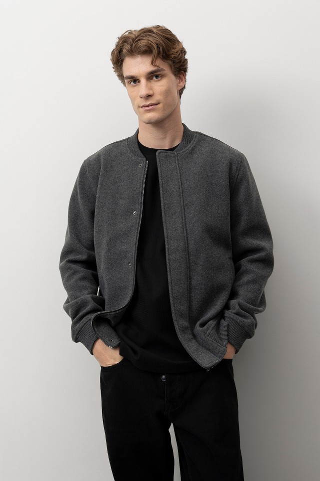 Casaco Bomber Efeito Lã Casaco Bomber Efeito Lã