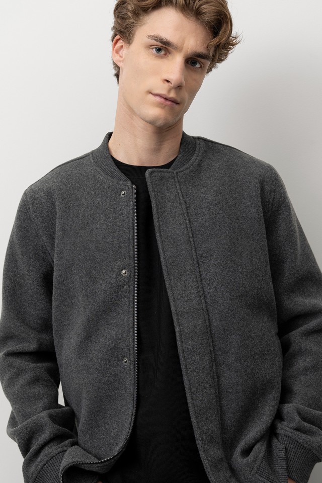 Casaco Bomber Efeito Lã Casaco Bomber Efeito Lã