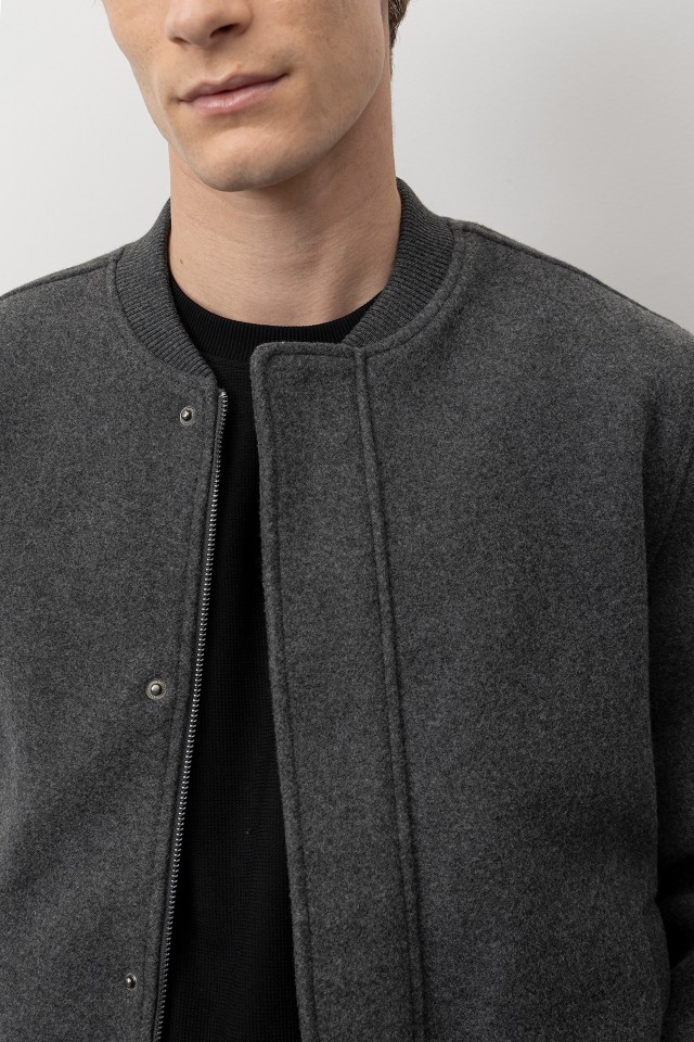 Casaco Bomber Efeito Lã Casaco Bomber Efeito Lã