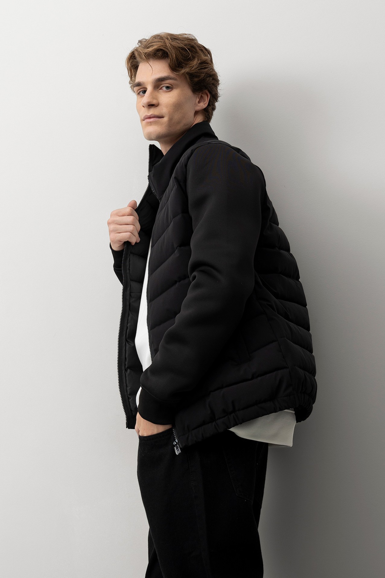 Casaco Preto Acolchoado