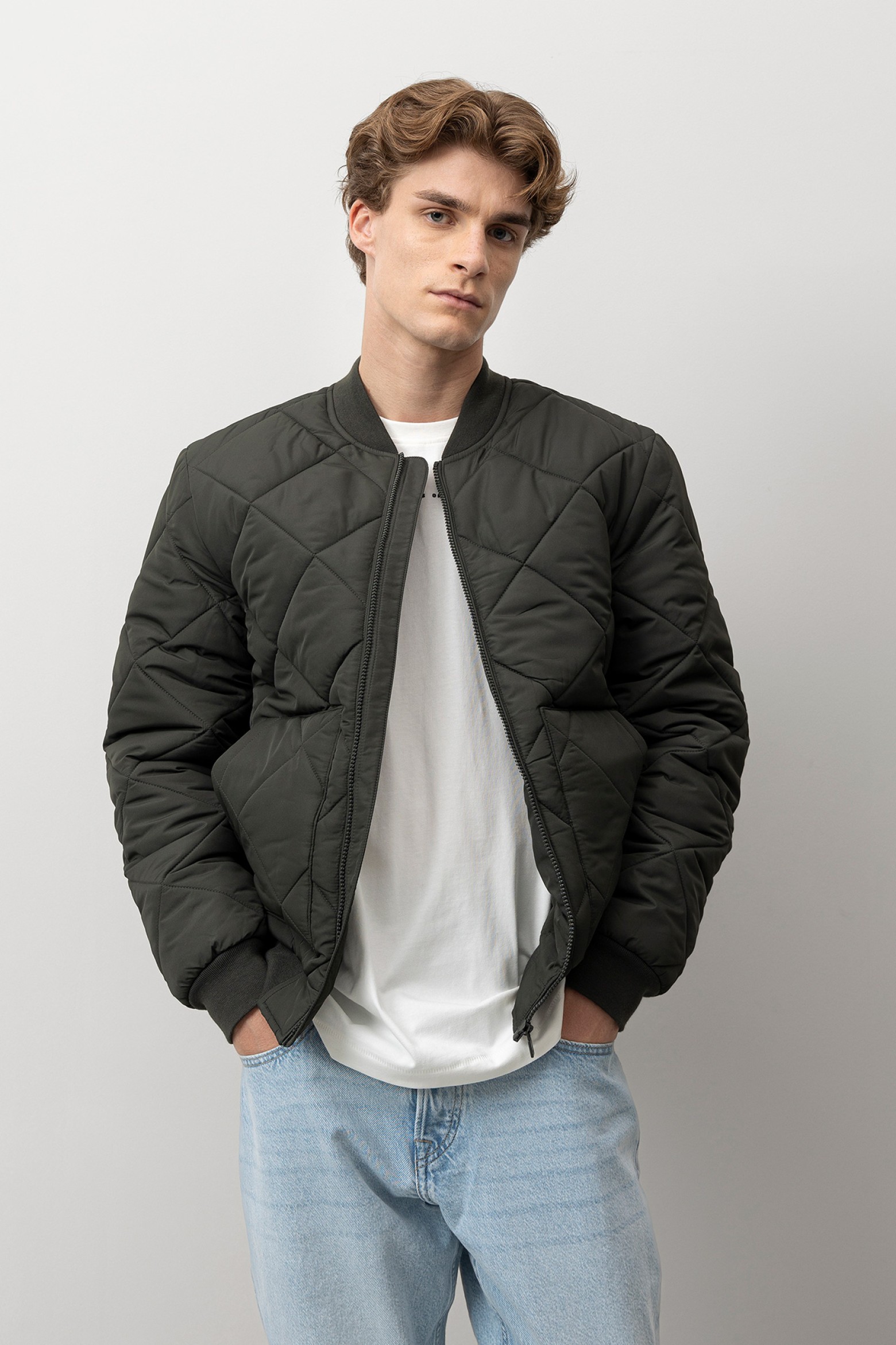 Dark Green Quilted Jacket