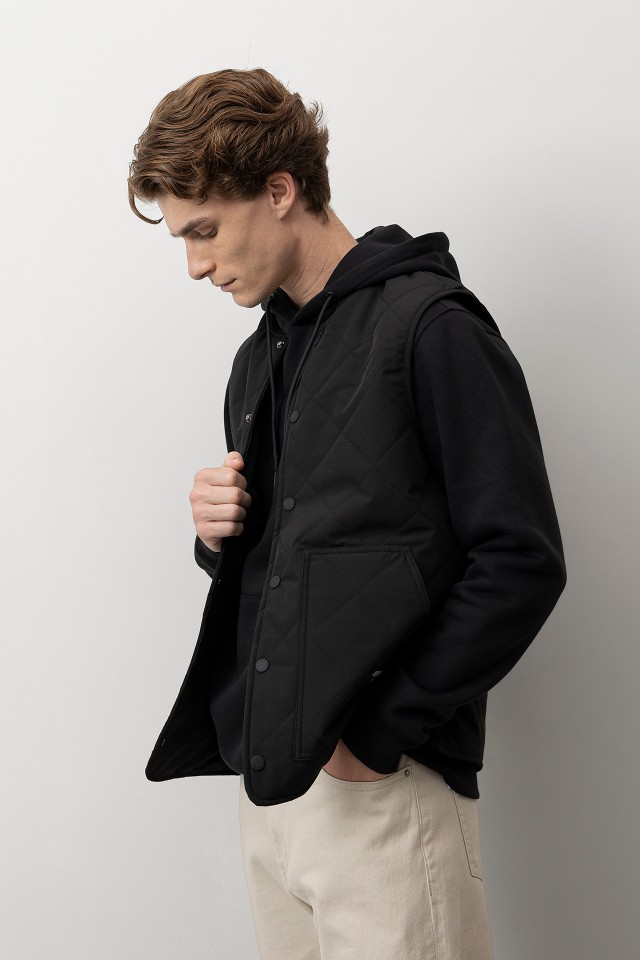 Black Quilted Vest
