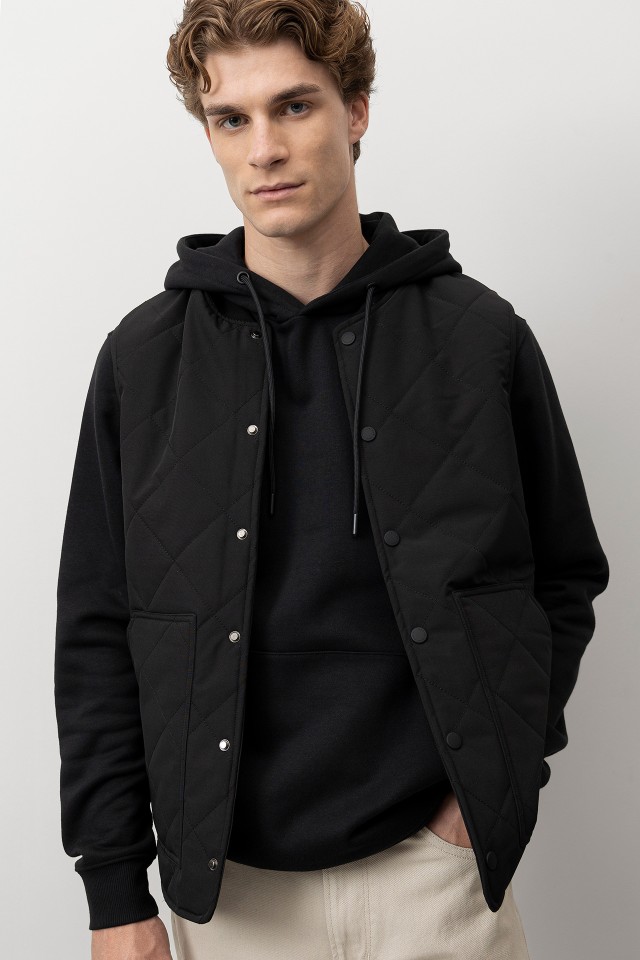 Black Quilted Vest