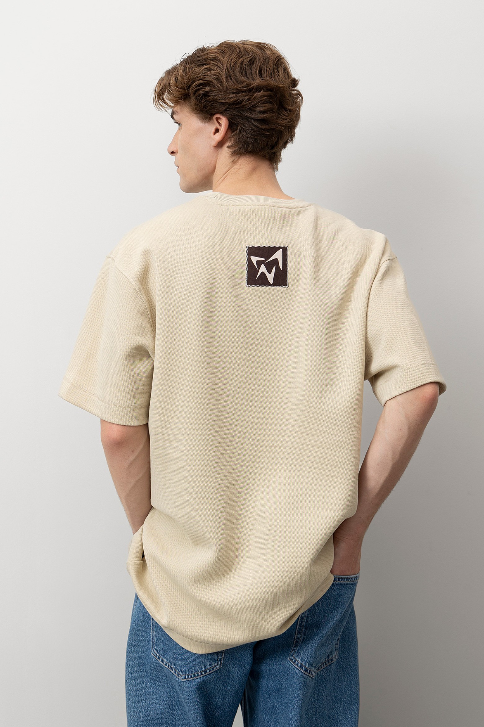 Camiseta beige relaxed fit