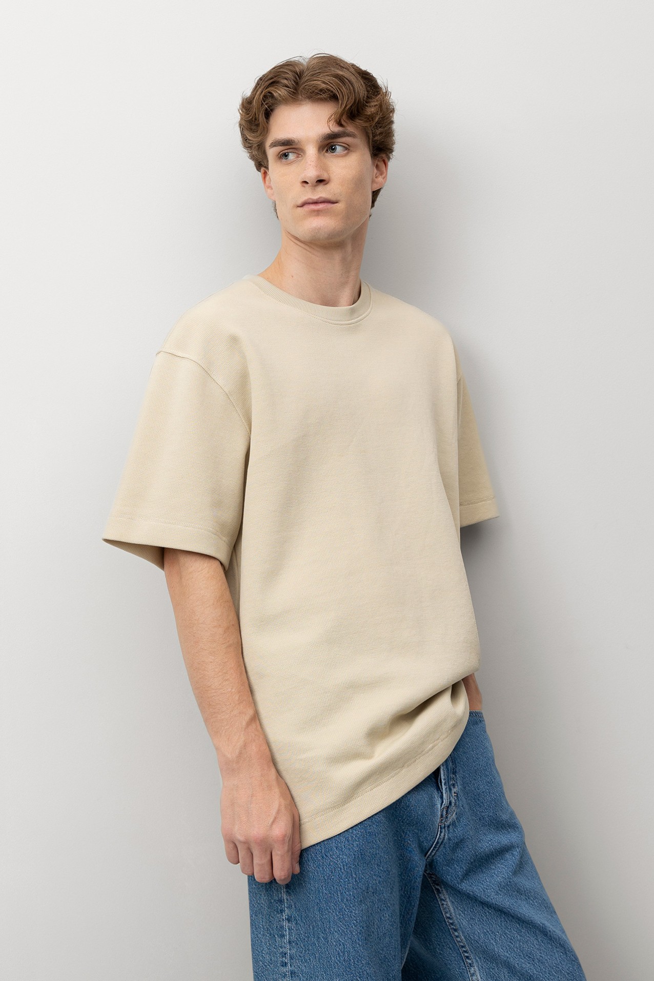Camiseta beige relaxed fit