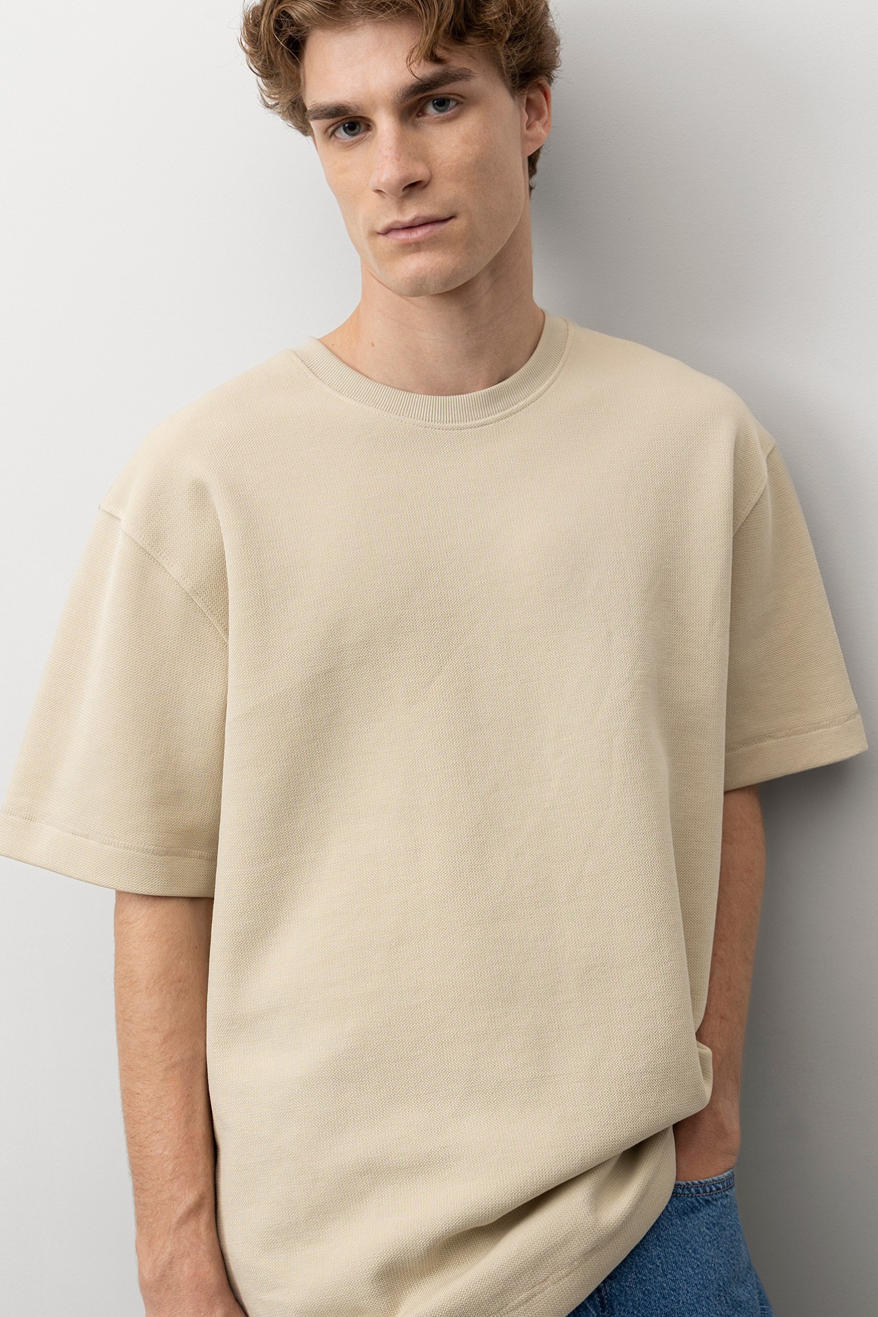 Camiseta beige relaxed fit