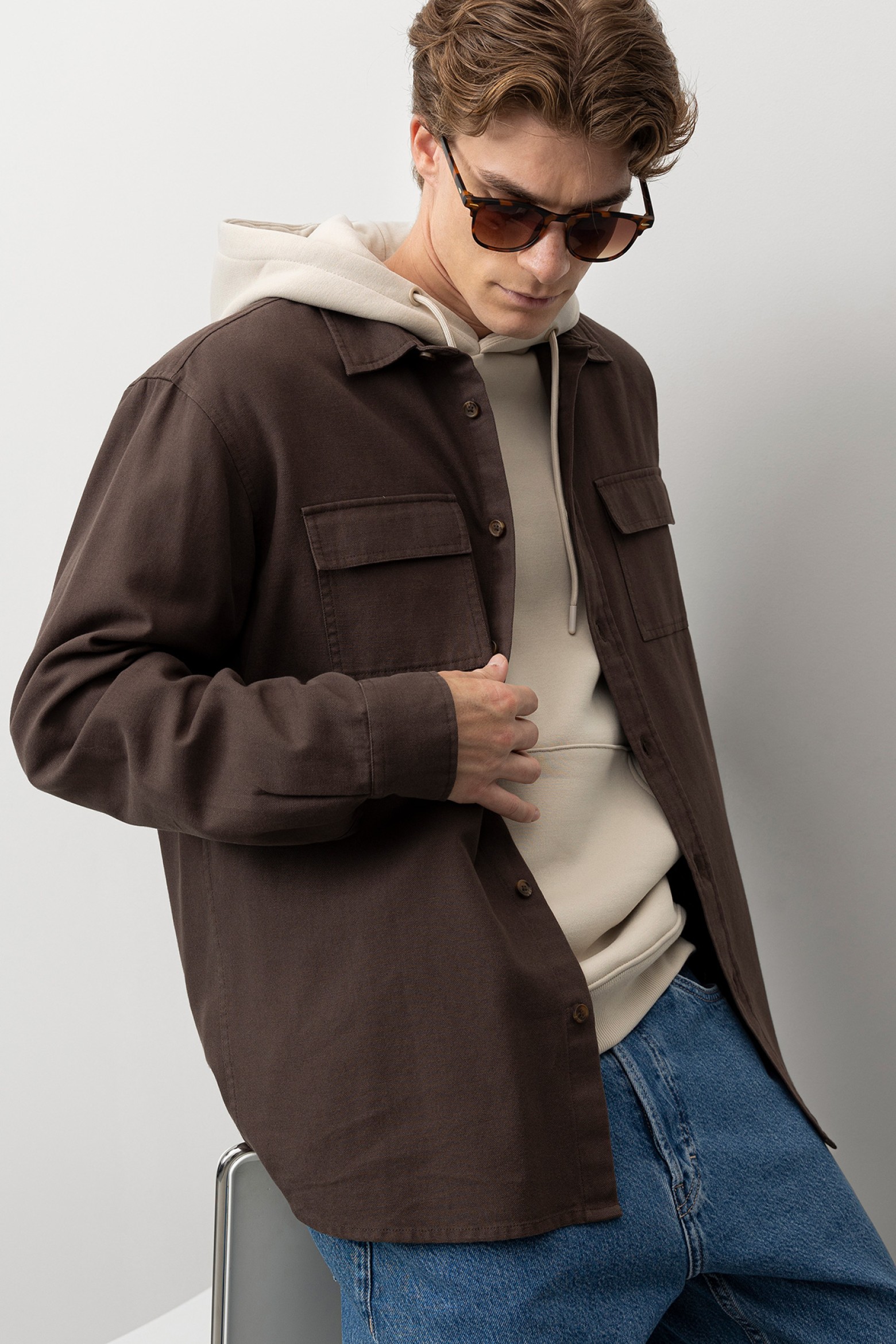 Brown Relaxed Fit Shirt