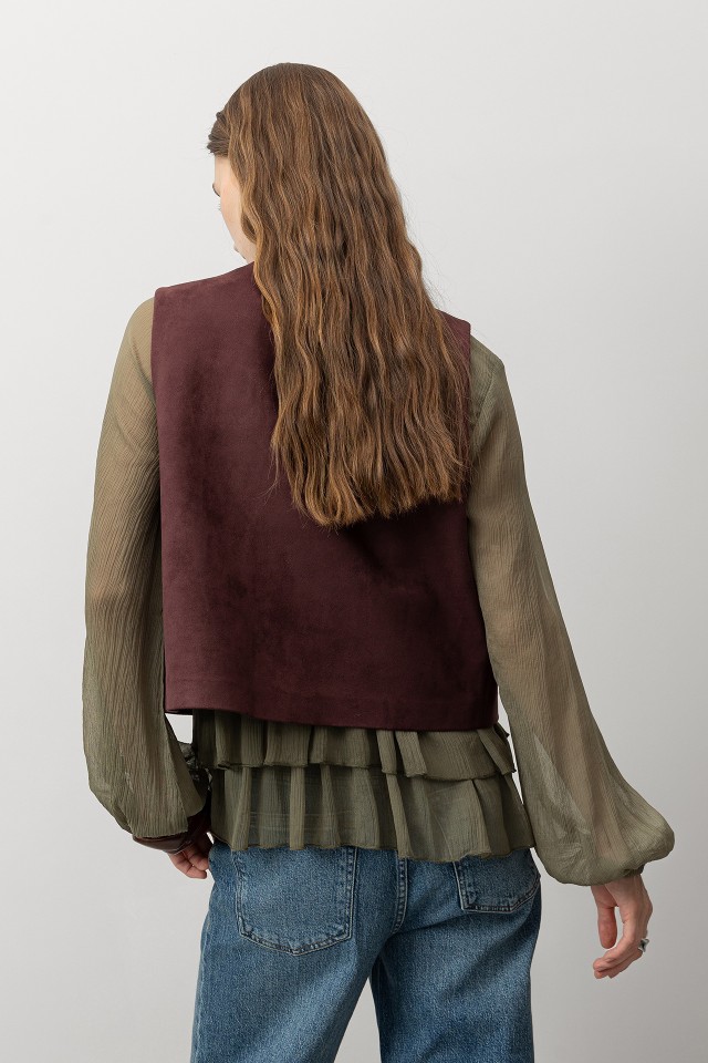 Embroidered Burgundy Vest Embroidered Burgundy Vest