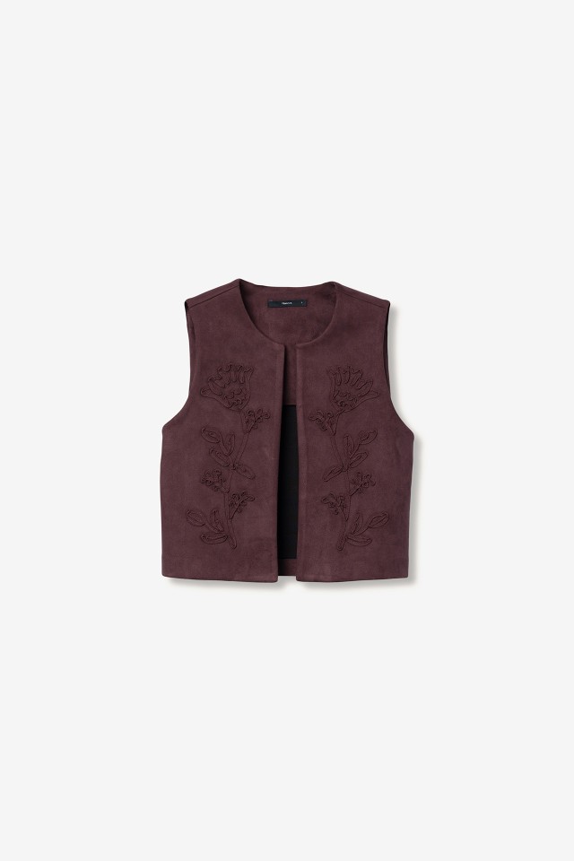 Embroidered Burgundy Vest Embroidered Burgundy Vest