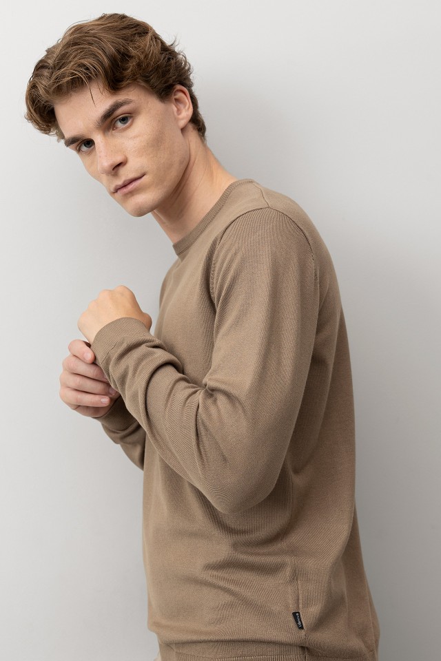 Camiseta beige de punto Camiseta beige de punto