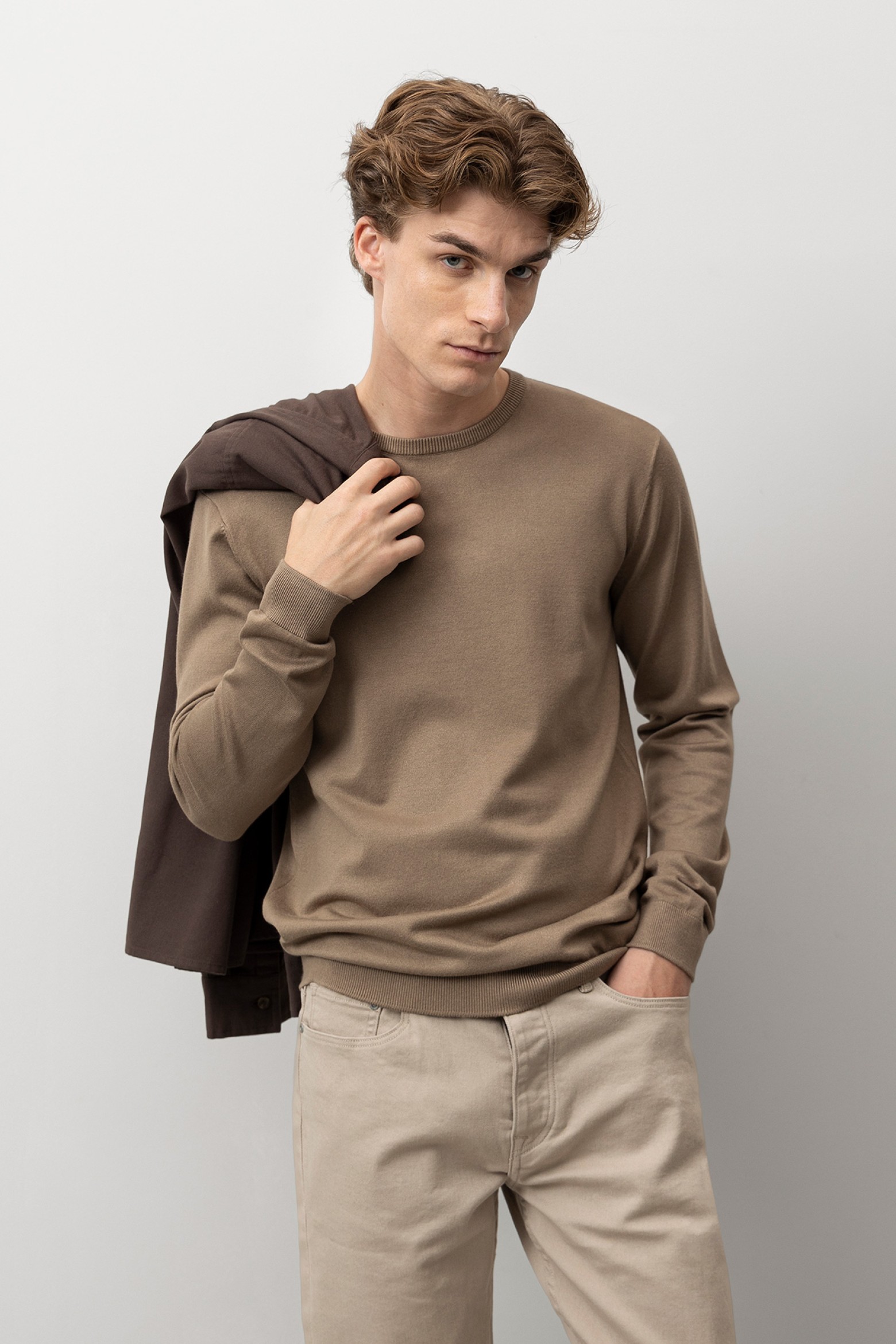 Camiseta beige de punto