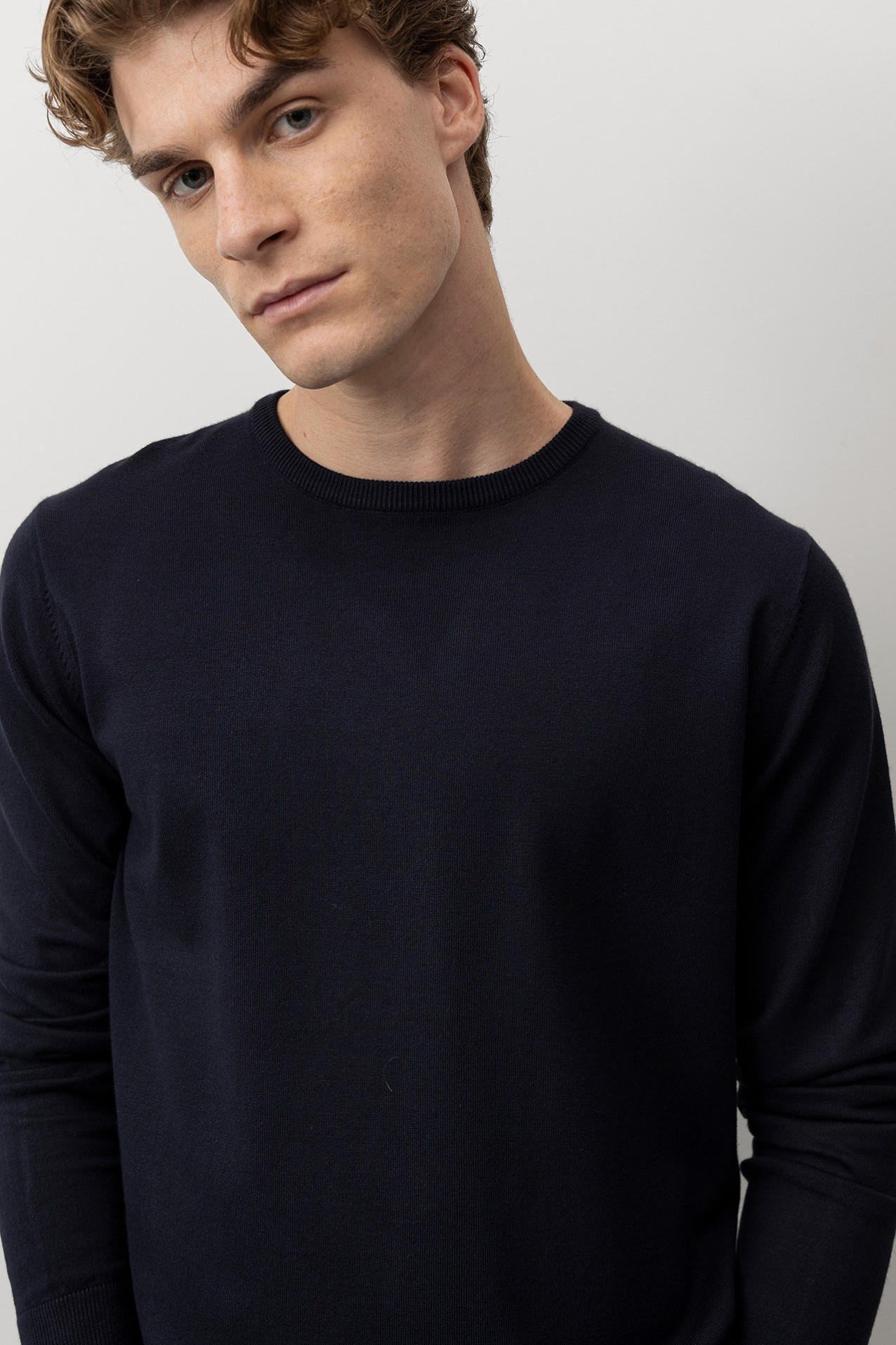 Camisola Tricotada Azul Marinho