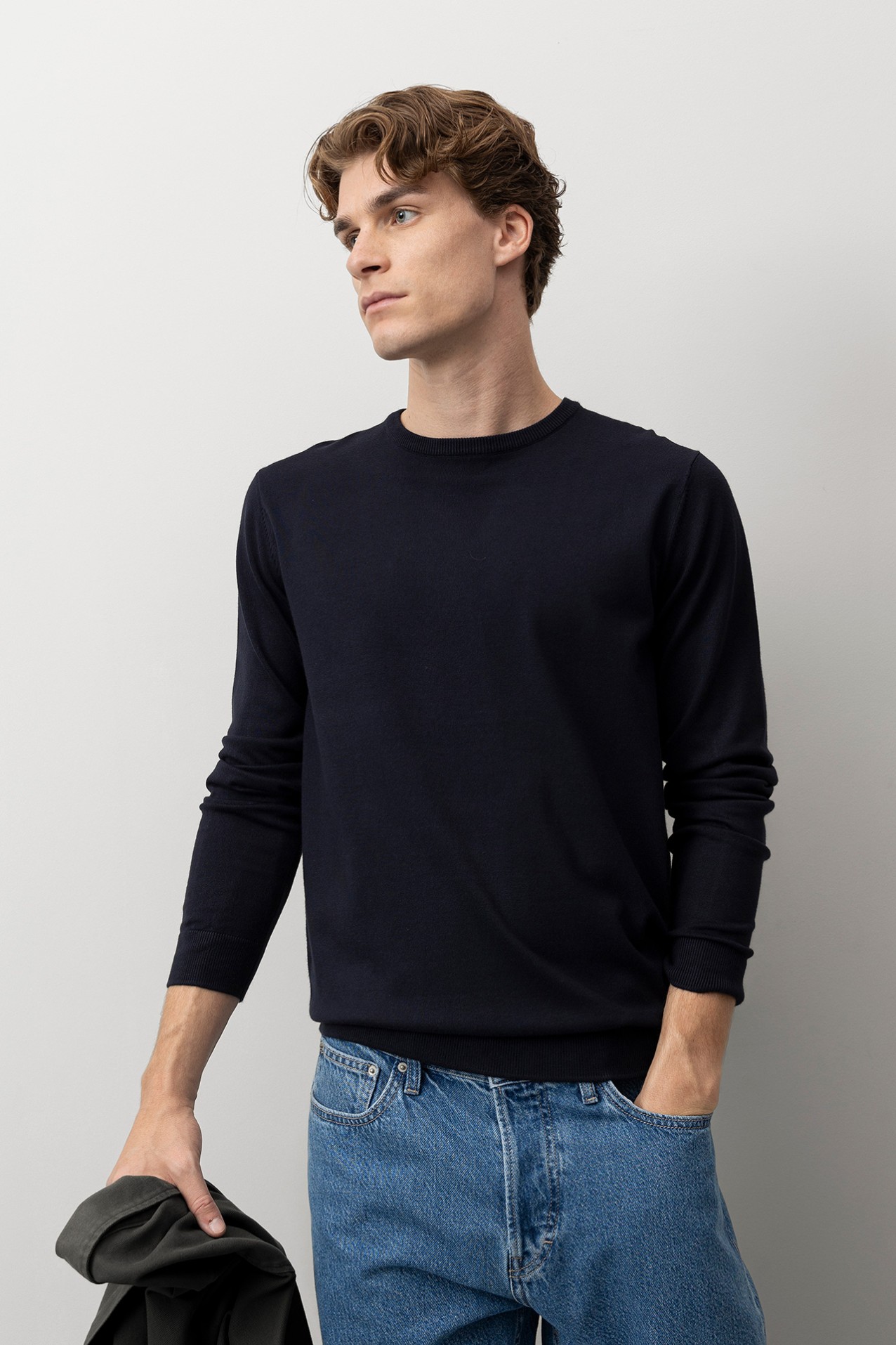 Camisola Tricotada Azul Marinho