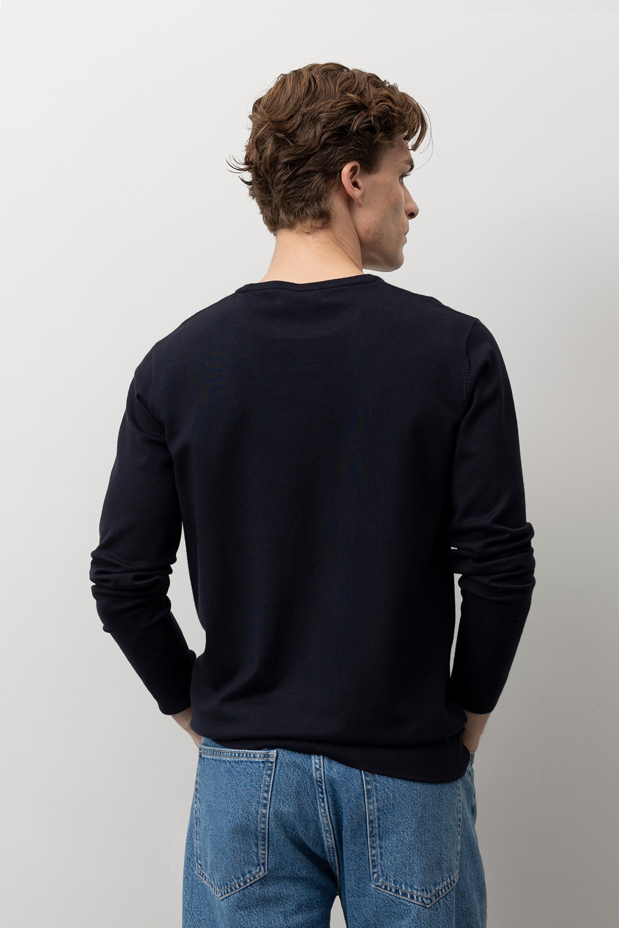 Camisola Tricotada Azul Marinho