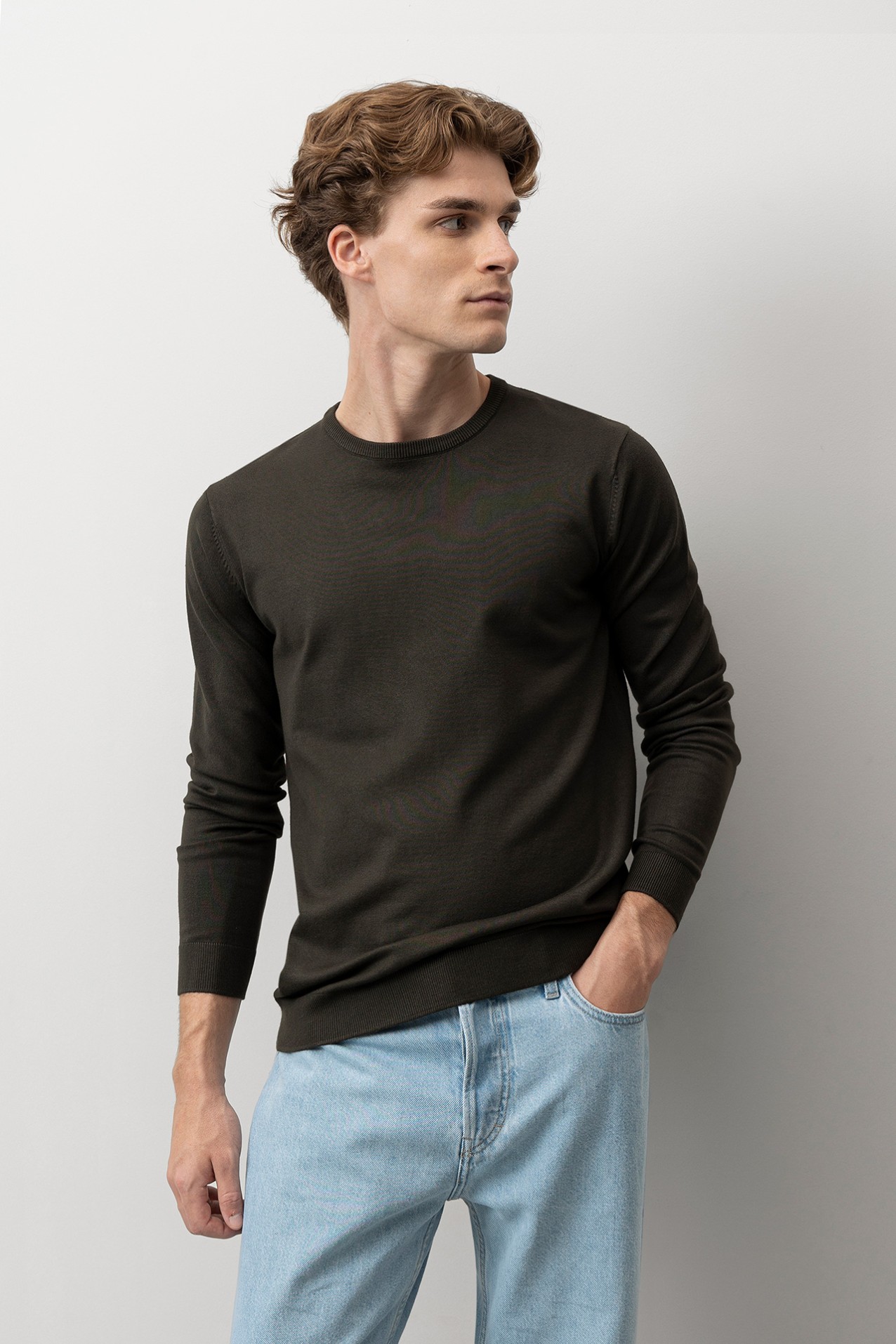 Camisola Tricotada Verde Regular