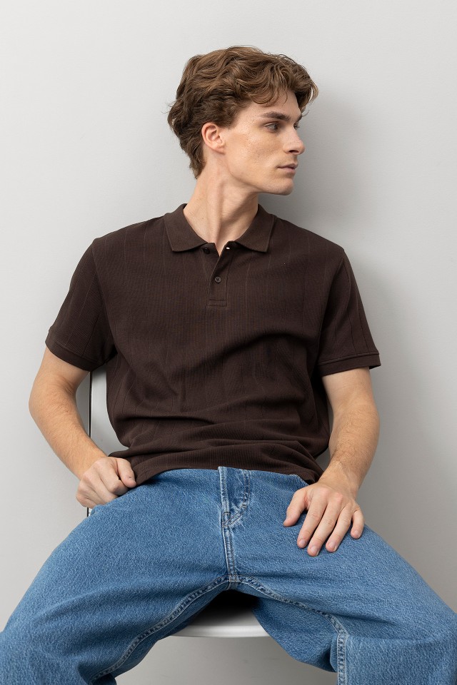 Brown Short Sleeve Polo