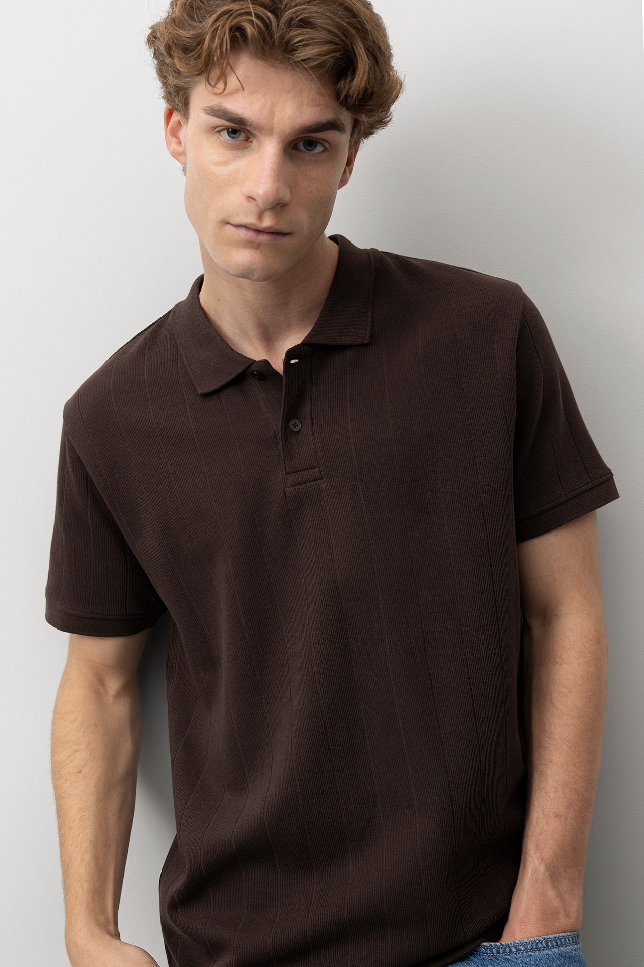 Polo Castanho Casual