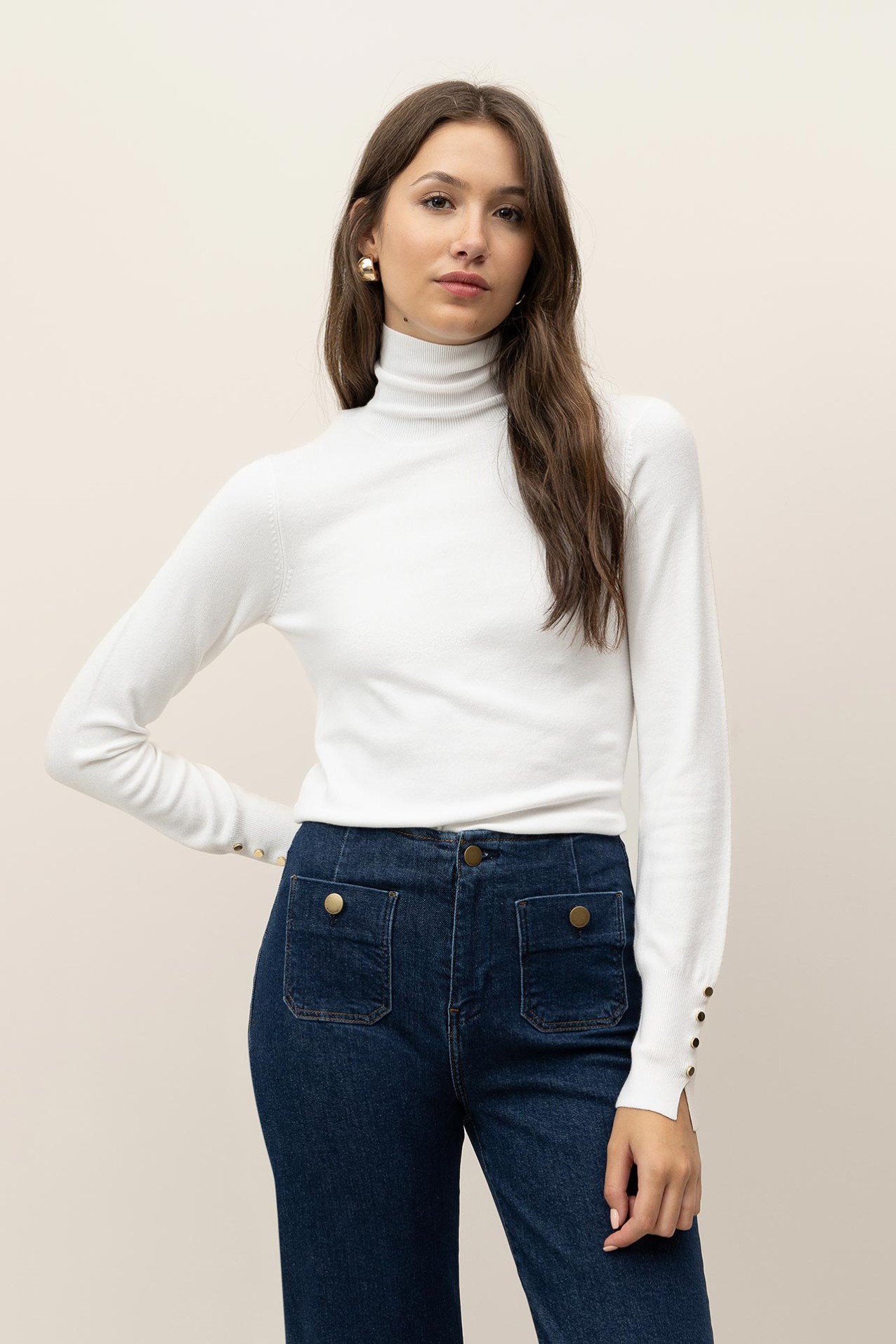 Camisola Slim de Gola Alta