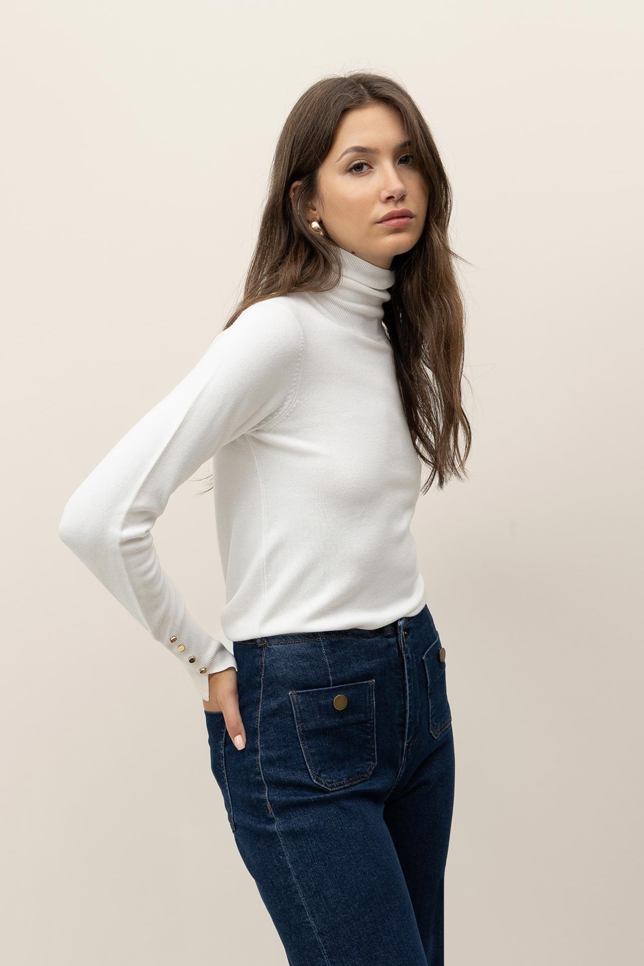 Camisola Slim de Gola Alta