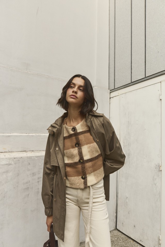 Plaid Relaxed Fit Vest