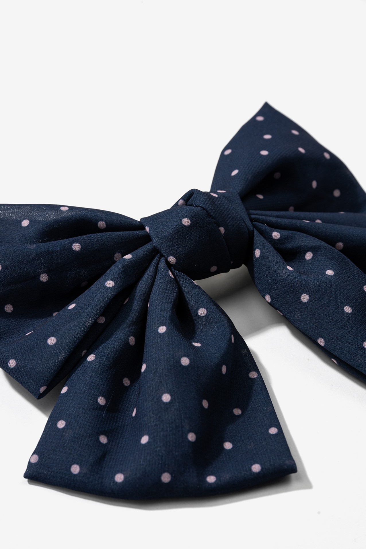 Navy Polka Dot Hair Bow