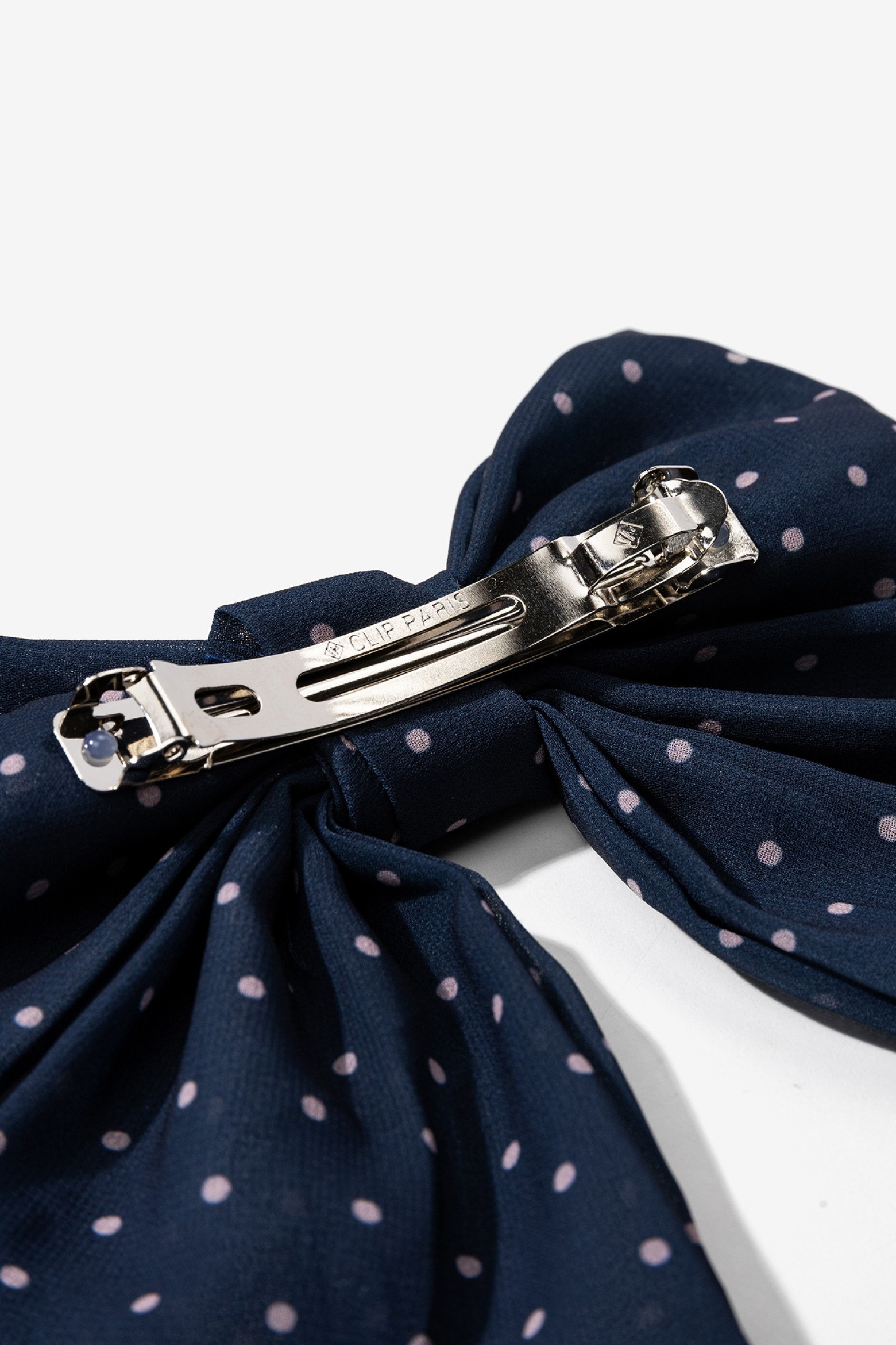 Navy Polka Dot Hair Bow