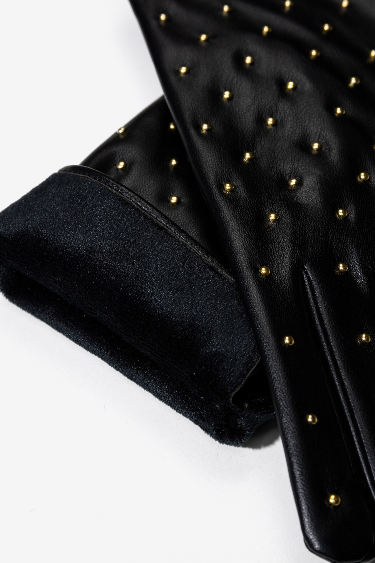 Elegant Black Studded Gloves