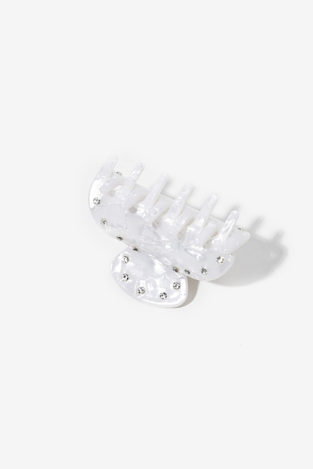 Gancho blanco con cristales Gancho blanco con cristales