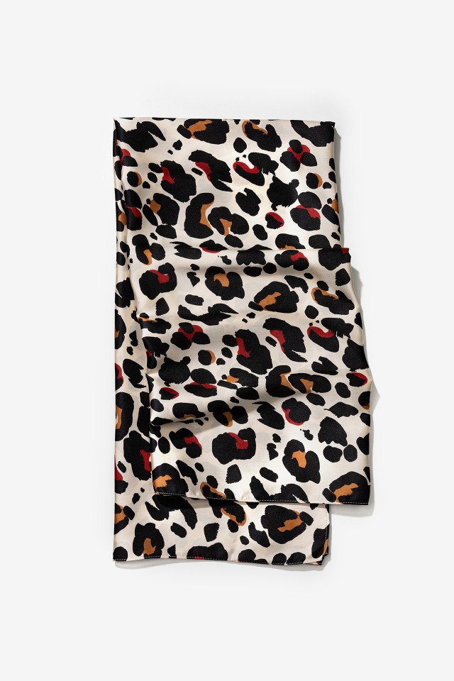 Beige Animal Print Scarf