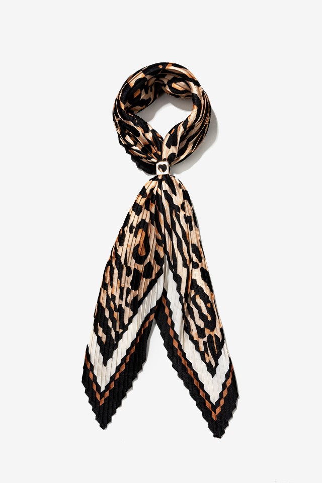 Leopard Print Pleated Bandana