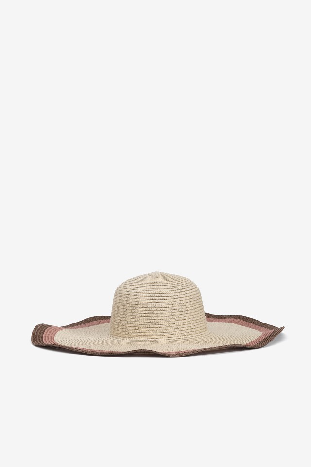Tricolor Wide-Brim Hat