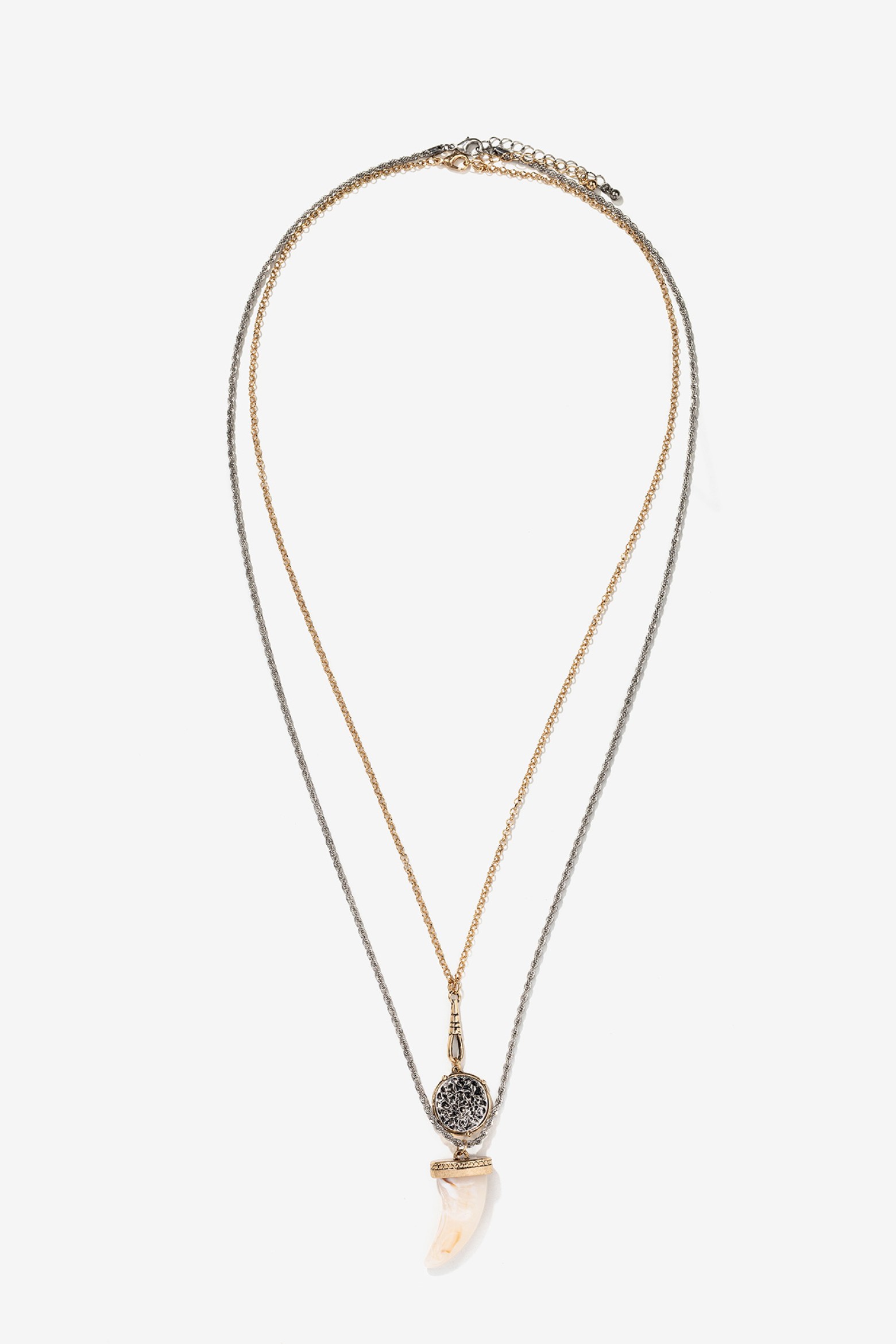 Dual-Tone Pendant Necklace